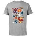 thumbnail image 1 of Marvel Iron Man Spider-Man Avengers Stylized Halloween Icons - Short Sleeve Cotton T-Shirt for Adults - Customized-Athletic Heather, 1 of 5