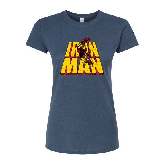 Marvel Iron Man - Stacked Name Oversized - Juniors Fitted Graphic T-Shirt