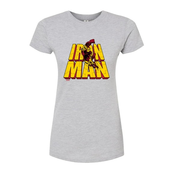 Marvel Iron Man - Stacked Name Oversized - Juniors Fitted Graphic T-Shirt