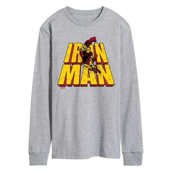 Marvel Iron Man - Stacked Name Oversized - Men's Long Sleeve Graphic T-Shirt