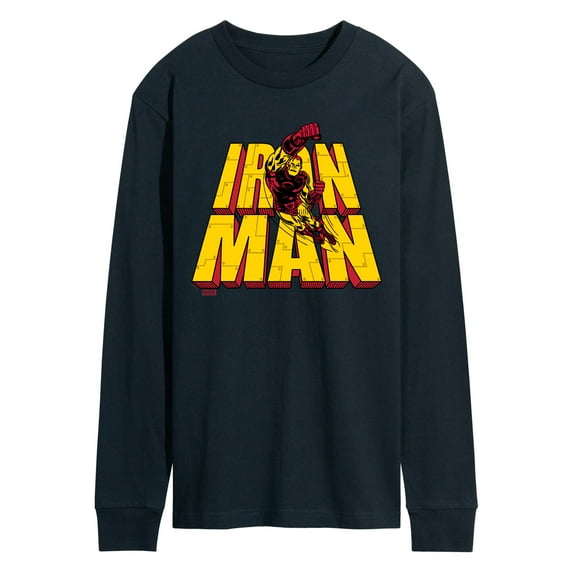 Marvel Iron Man - Stacked Name Oversized - Men's Long Sleeve Graphic T-Shirt