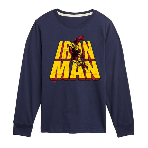 Marvel Iron Man - Stacked Name - Toddler And Youth Long Sleeve Graphic T-Shirt