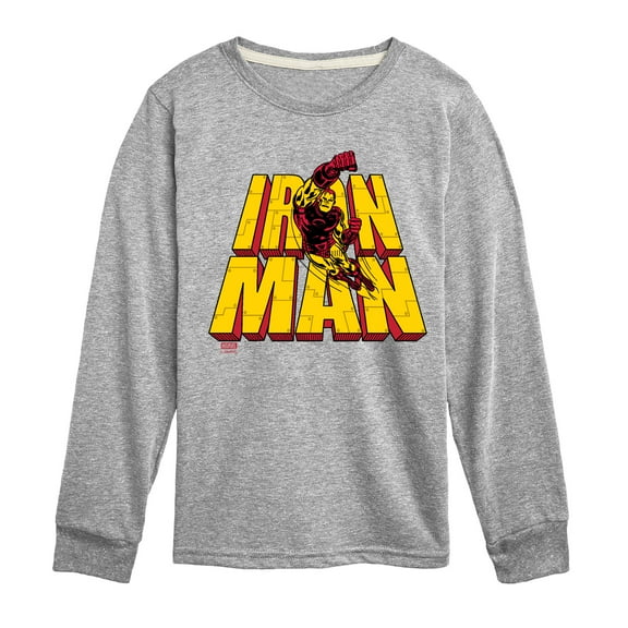 Marvel Iron Man - Stacked Name - Toddler And Youth Long Sleeve Graphic T-Shirt