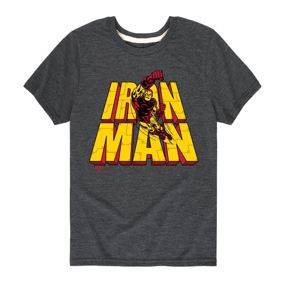 Marvel Iron Man - Stacked Name - Toddler And Youth Short Sleeve Graphic T-Shirt