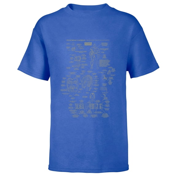 Marvel Iron Man Stark Industries Armor Details - Short Sleeve T-Shirt for Kids - Customized-Royal