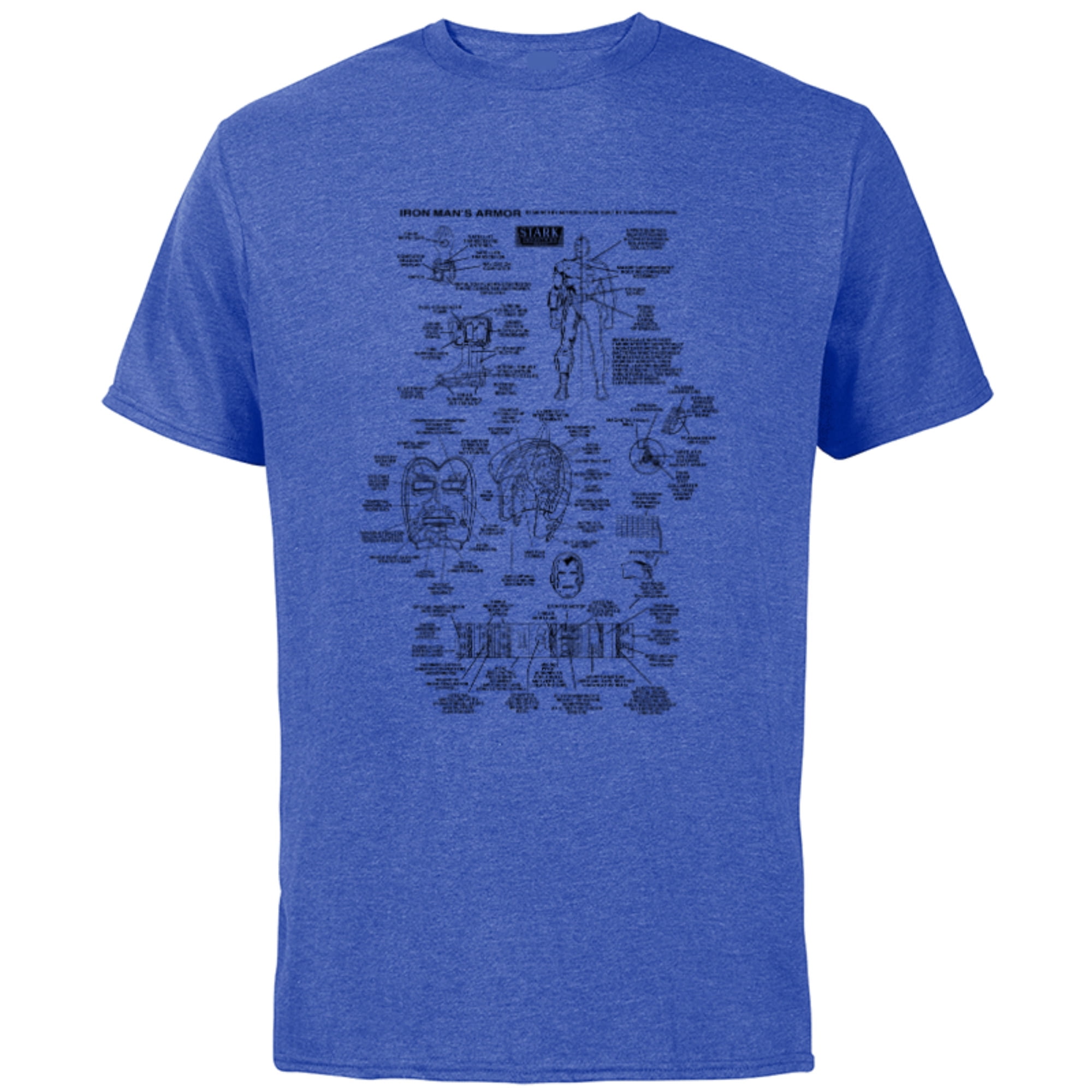 Marvel Iron Man Stark Industries Black Armor Details - Short Sleeve Cotton T-Shirt for Adults - Customized-Royal Heather