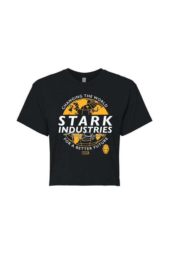 Iron Man - Stark Industries - Juniors Cropped Graphic T-Shirt