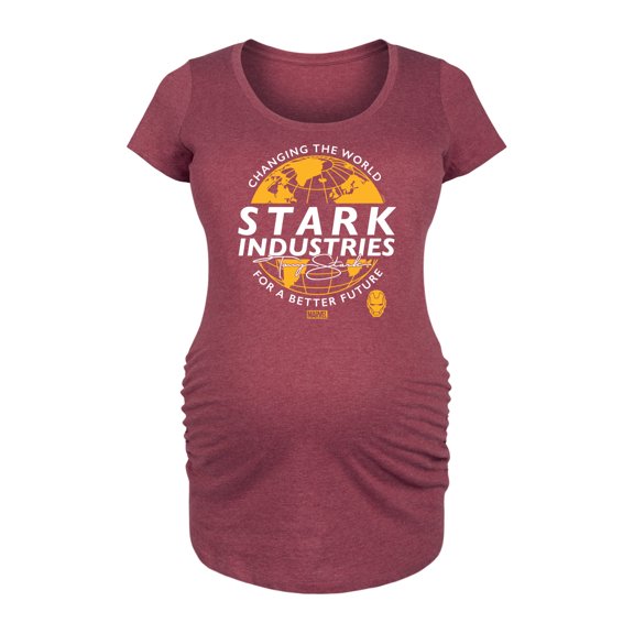 Marvel Iron Man - Stark Industries - Maternity Scoop Neck Graphic T-Shirt