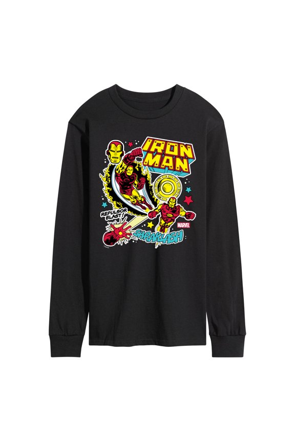 Iron Man - Sticker Style - Men's Long Sleeve Graphic T-Shirt