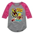 thumbnail image 1 of Marvel Iron Man - Sticker Style - Toddler And Youth Girls Shirt Tail Raglan, 1 of 5