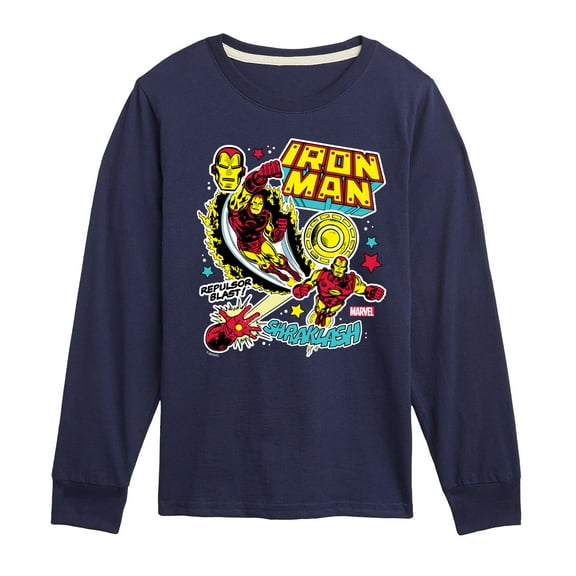 Marvel Iron Man - Sticker Style - Toddler And Youth Long Sleeve Graphic T-Shirt