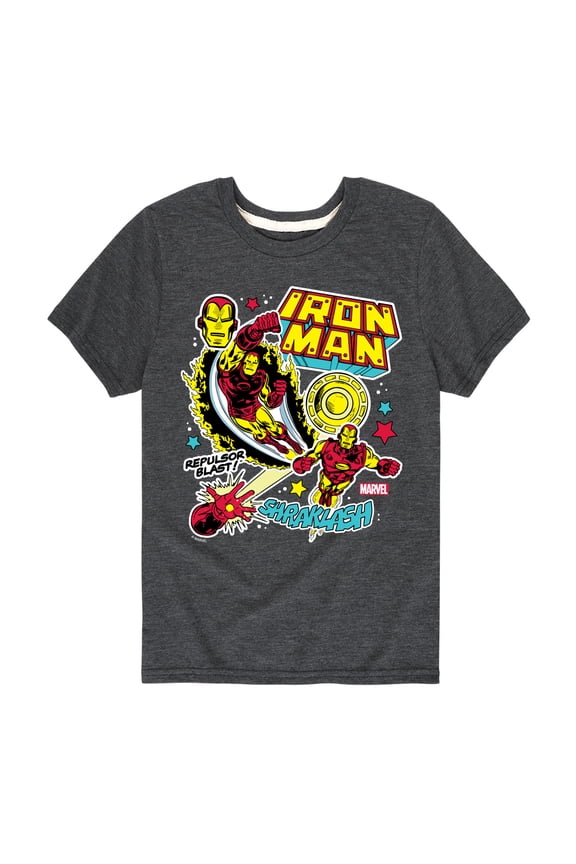 Iron Man - Sticker Style - Toddler And Youth Short Sleeve Graphic T-Shirt