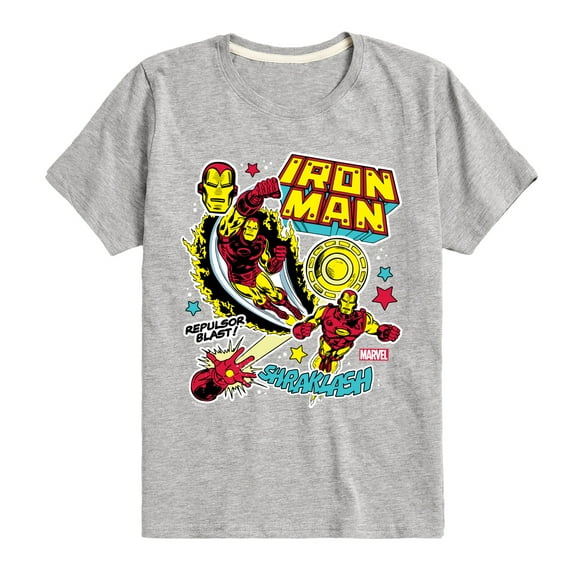 Marvel Iron Man - Sticker Style - Toddler And Youth Short Sleeve Graphic T-Shirt