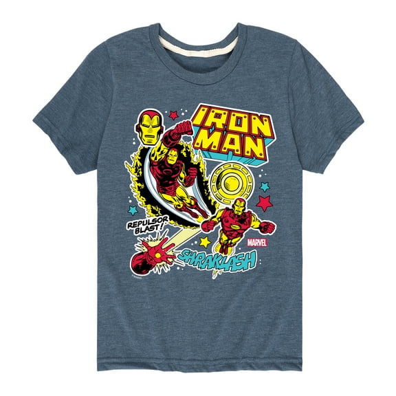 Marvel Iron Man - Sticker Style - Toddler And Youth Short Sleeve Graphic T-Shirt