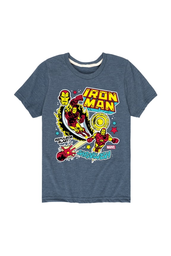 Iron Man - Sticker Style - Toddler And Youth Short Sleeve Graphic T-Shirt