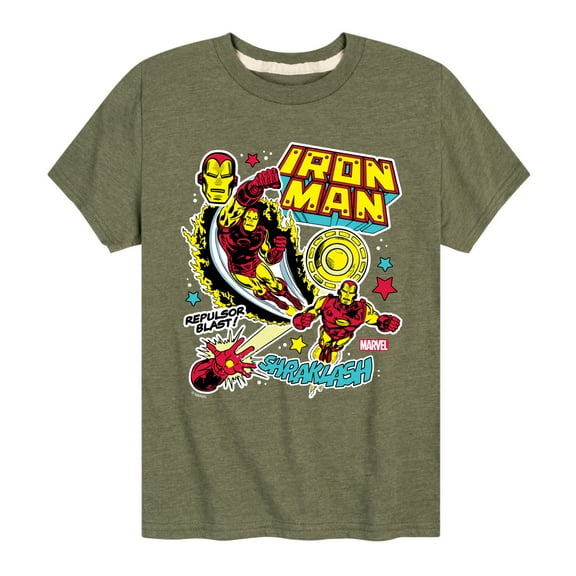 Marvel Iron Man - Sticker Style - Toddler And Youth Short Sleeve Graphic T-Shirt