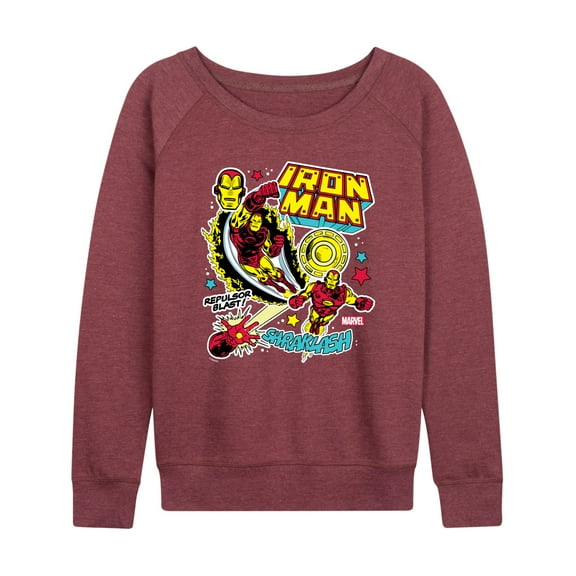 Marvel Iron Man - Sticker Style - Women's French Terry Pullover Sweatshirt