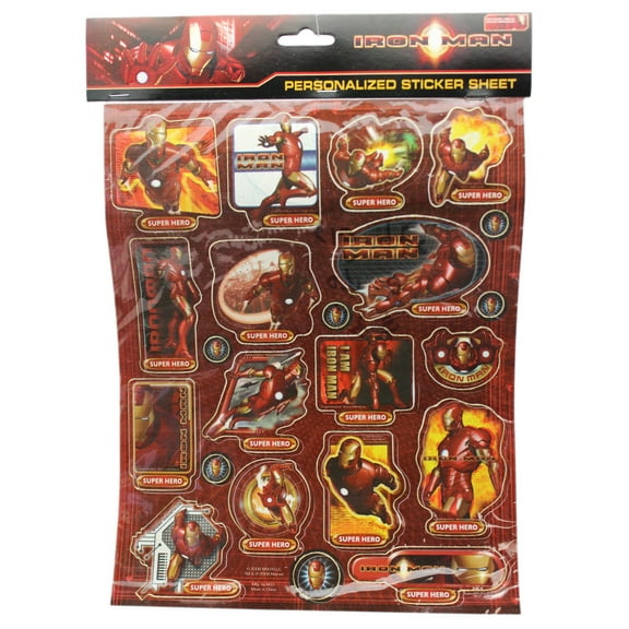Marvel Iron Man Sticker -Super Hero Assorted Sticker Set (21 Stickers)