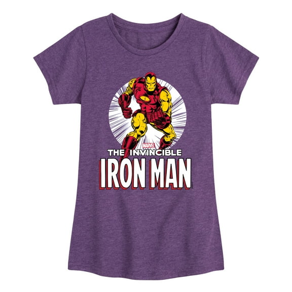 Marvel Iron Man - The Invincible Iron Man - Toddler And Youth Girls Fitted Short Sleeve Graphic T-Shirt