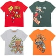 thumbnail image 1 of Marvel Iron Man Thor Groot Toddler Boys 4 Pack T-Shirts Toddler to Big Kid, 1 of 5