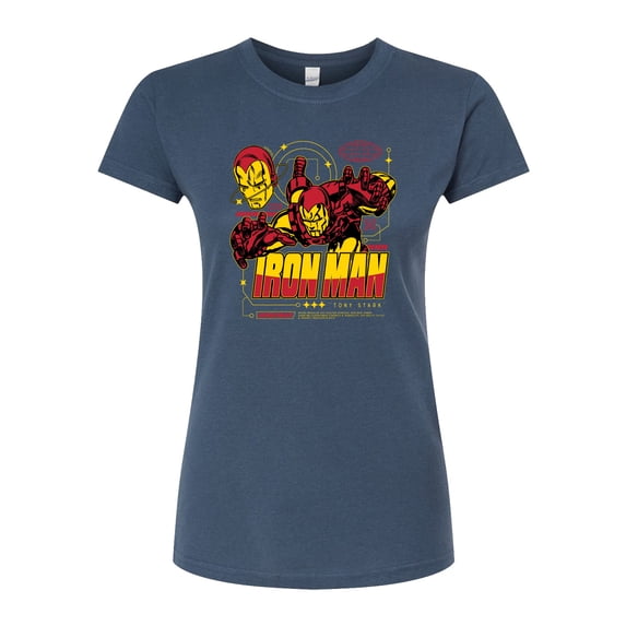 Marvel Iron Man - Tony Stark Armor Specs - Juniors Fitted Graphic T-Shirt