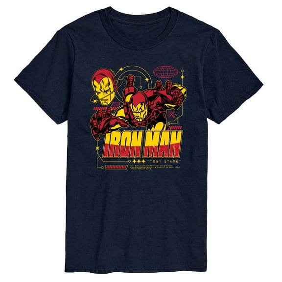 Marvel Iron Man - Tony Stark Armor Specs - Men's Short Sleeve Graphic T-Shirt