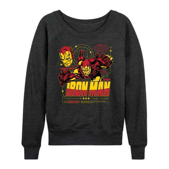 Marvel Iron Man - Tony Stark Armor Specs - Women's French Terry Pullover Long Sleeve Shirt