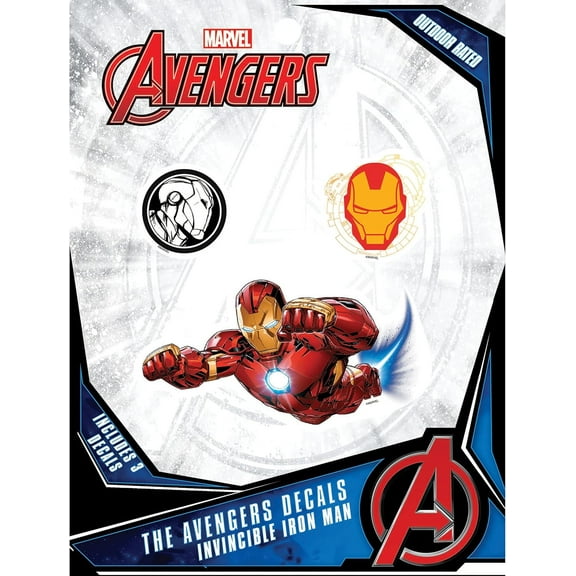 Marvel Iron Man Vinyl Decals - Set of 3 Outdoor Rated Stickers for Car, Computer, Water Bottle, Laptop - Marvel Stickers for Kids and Adults Logo