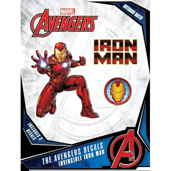 Marvel Iron Man Vinyl Decals - Set of 3 Outdoor Rated Stickers for Car, Laptop, Computer, Water Bottle - Marvel Stickers for Kids and Adults Logo