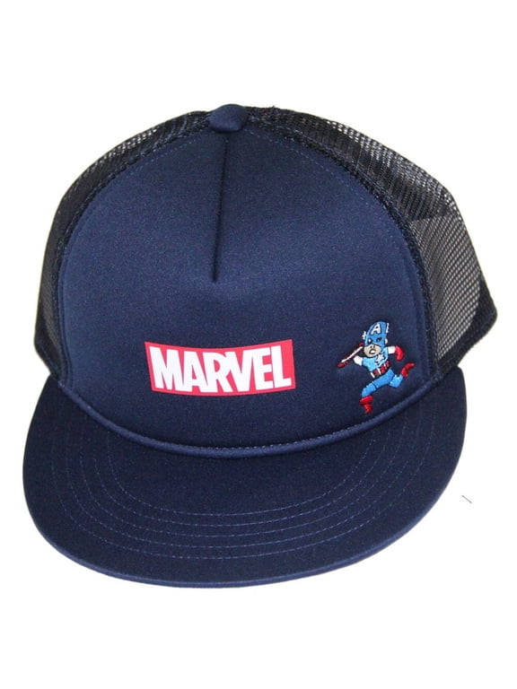 Marvel JAPAN BOYS Trucker Hat Cap Snapback- captain america