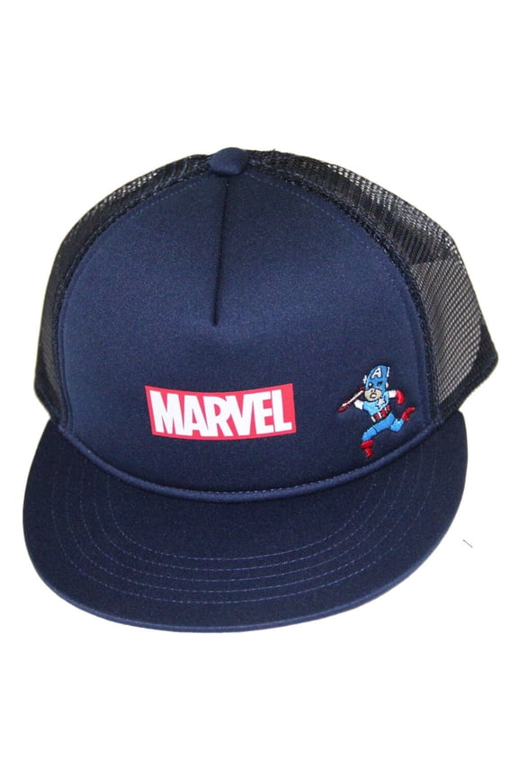 Marvel JAPAN BOYS Trucker Hat Cap Snapback- captain america