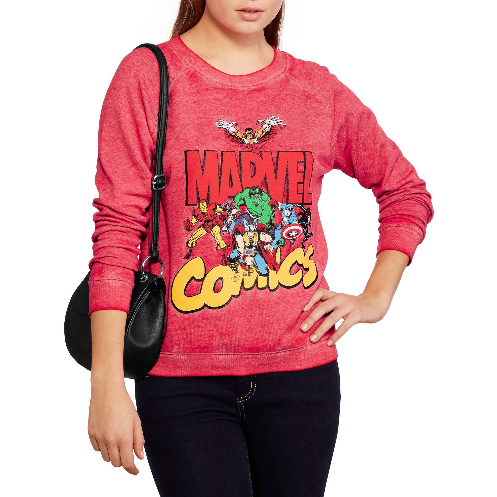 Marvel Juniors' Classic Avengers Burnwash Graphic Pullover Sweatshirt ...