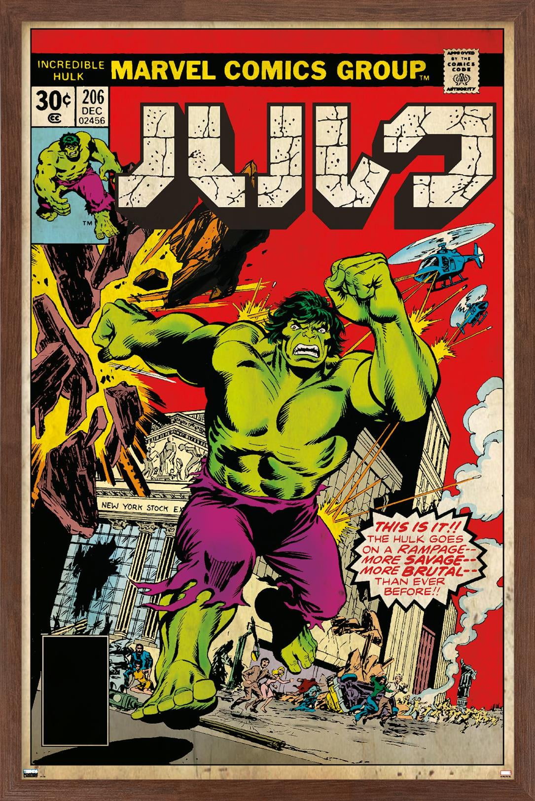 Marvel Katakana - Hulk #206 Wall Poster, 14.725" x 22.375" Framed