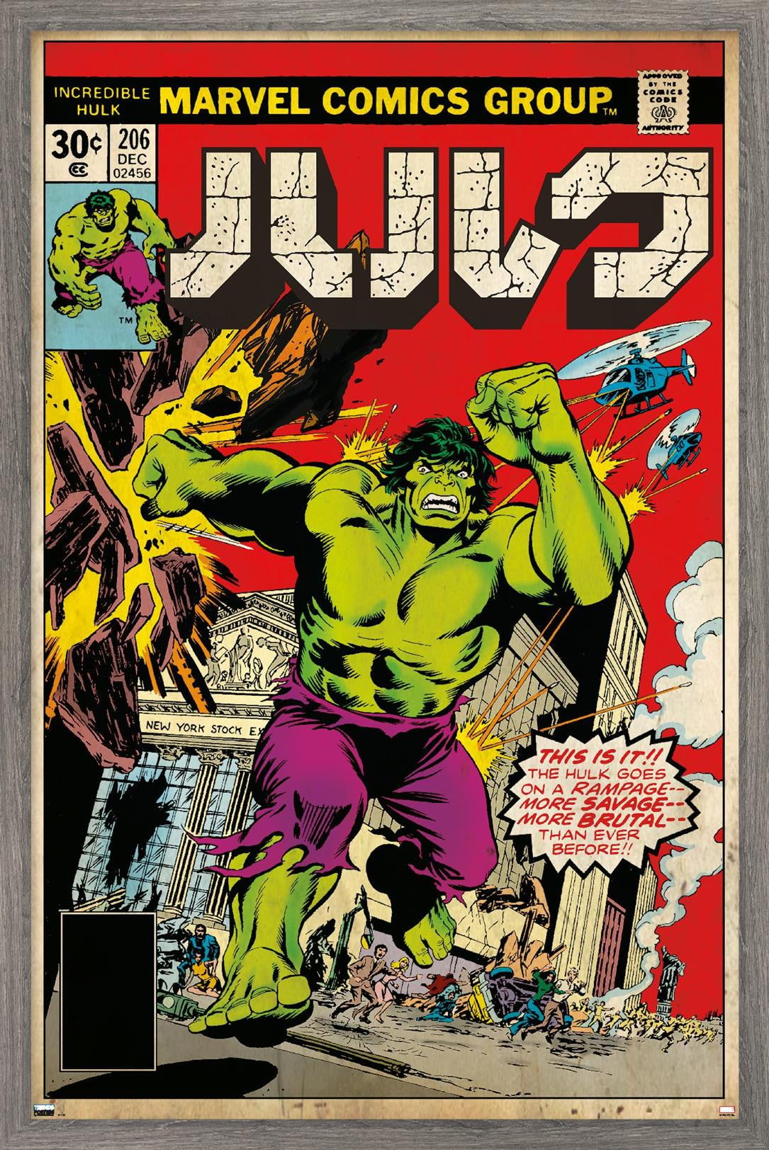 Marvel Katakana - Hulk #206 Wall Poster, 22.375" x 34" Framed