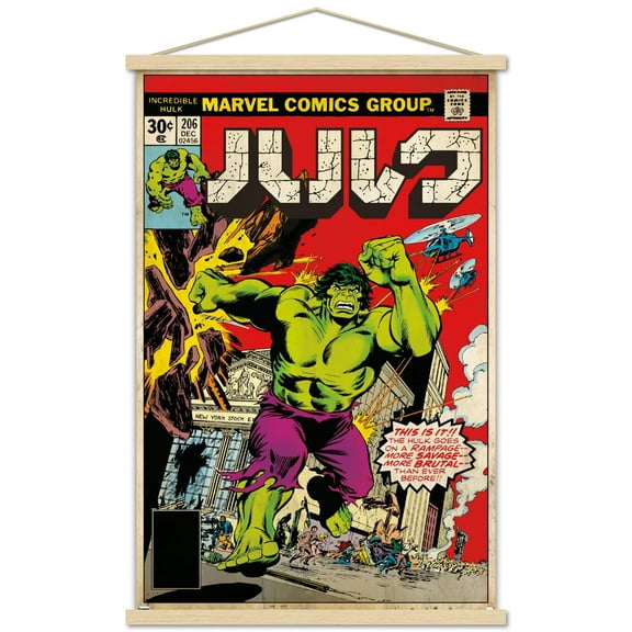 Marvel Katakana - Hulk #206 Wall Poster with Magnetic Frame, 22.375" x 34"
