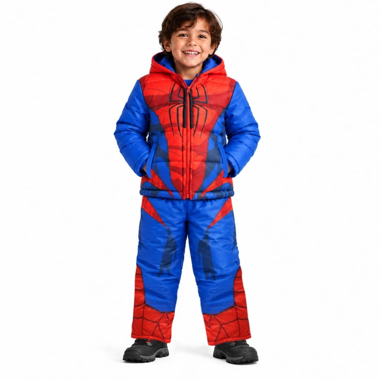 Marvel Boys' Spider-Man Snowsuit - 2 Piece Ski Jacket and Snow Bib