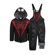 Marvel Girls Winter Snow Suit Set - 2 Piece Spider-Man Miles Spider Gwen Kids Ski Jacket & Snow Bib