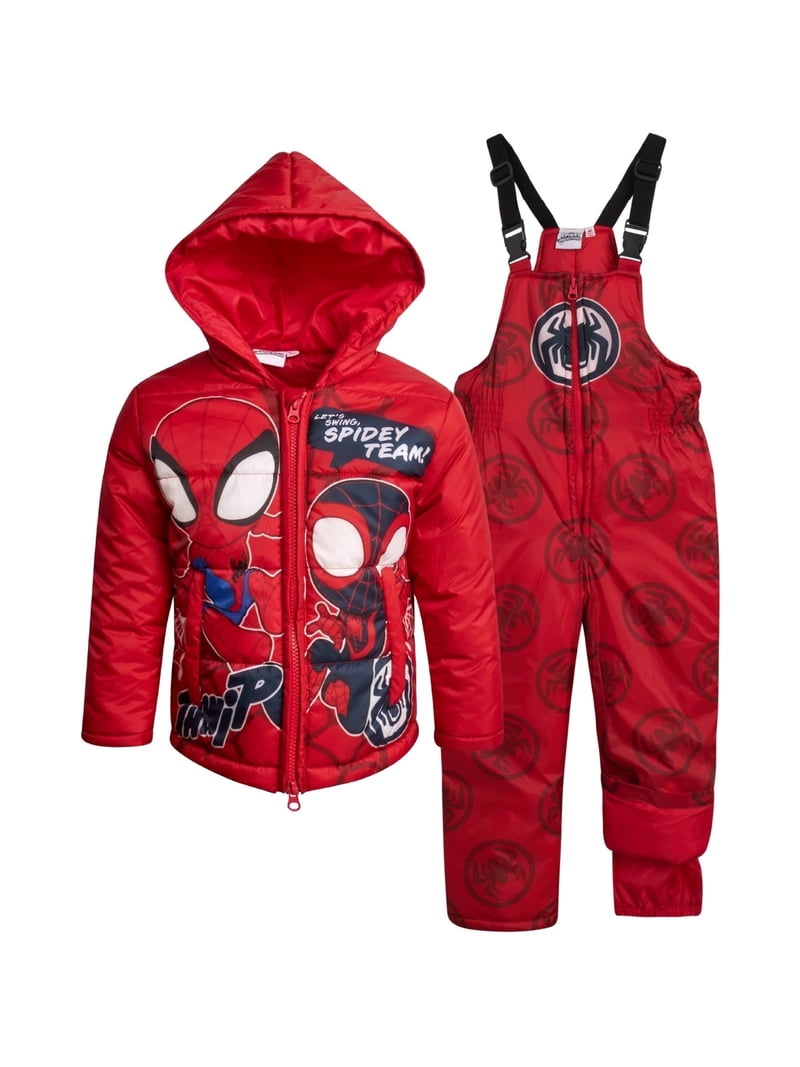 #4Q✨ MARVEL✨スキーウェア スパイダーマン 上下セット110キッズ Marvel Girls Winter Snow Suit Set - 2 Piece Spider-Man Miles