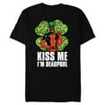 thumbnail image 1 of Marvel Kiss Me I'm Deadpool 4-Leaf Clover St. Patrick's Day - Short Sleeve Blended T-Shirt for Adults - Customized-Black, 1 of 5