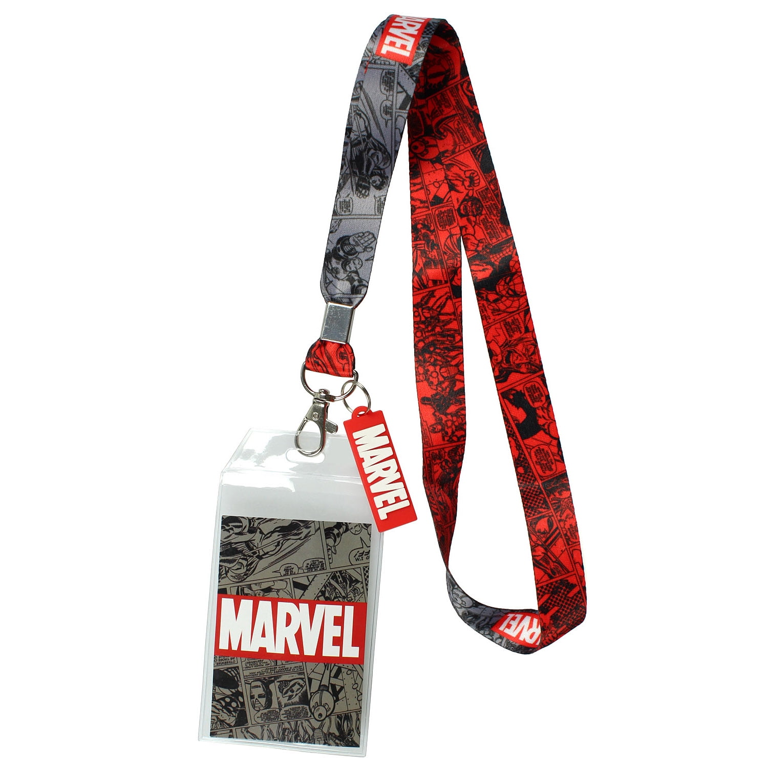 Marvel Lanyard ID Badge Holder And 2 Rubber Charm Pendant With
