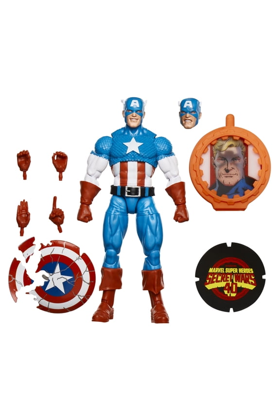 Legends Series Secret Wars Captain America, Retro Marvel Collectible Action Figure (6)