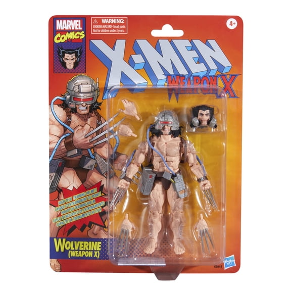 Marvel Legends Series Wolverine (Weapon X), Retro Cardback X-Men Comics-Inspired Collectible 6-Inch Scale Action Figure