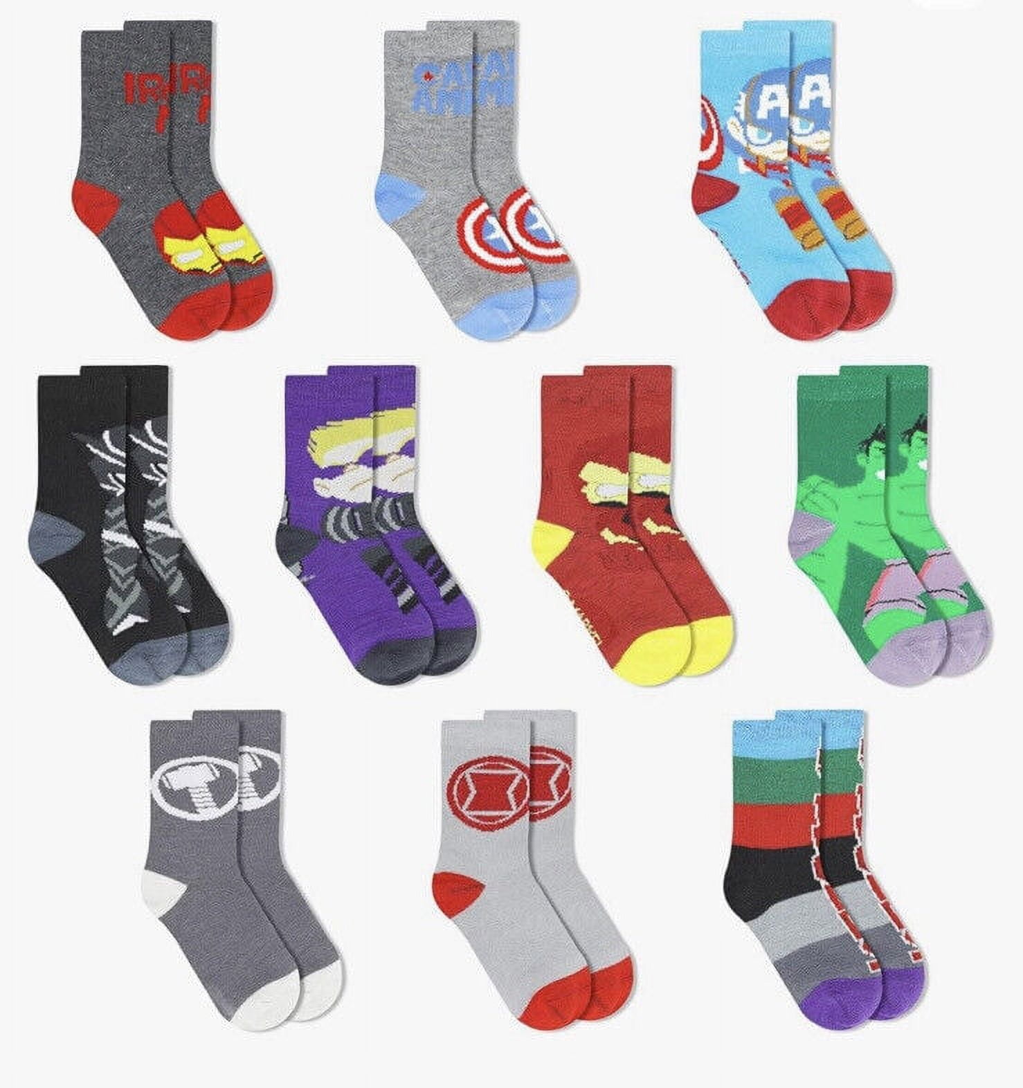 Marvel Legends Superhero Kids Socks 10Pairs Sz 610
