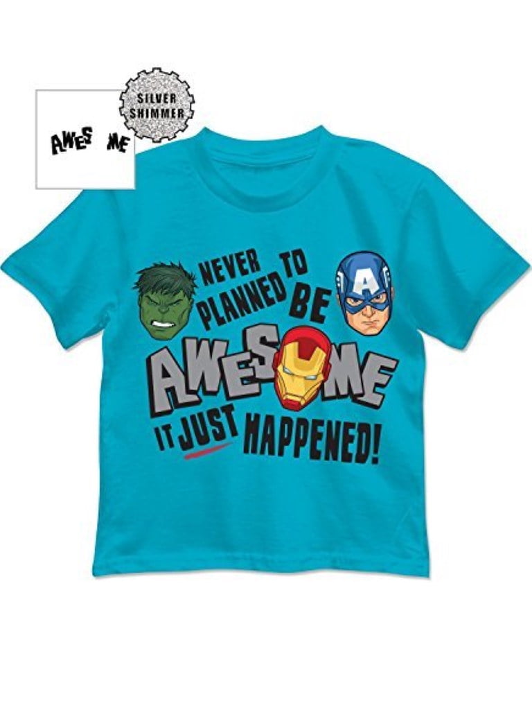 Boys' Marvel Be A Hero Short Sleeve Graphic T-Shirt - Light Blue