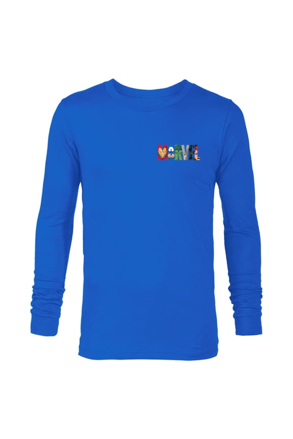 Logo Avengers Iron Man Captain America Black Panther - Long Sleeve T-Shirt for Men - Customized-Navy