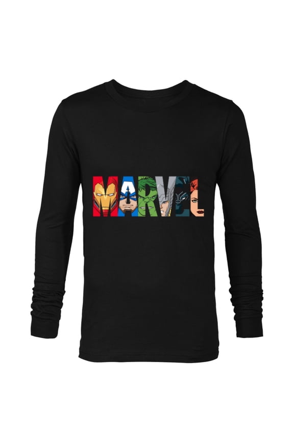 Logo Avengers Super Heroes - Long Sleeve T-Shirt for Men - Customized-Black