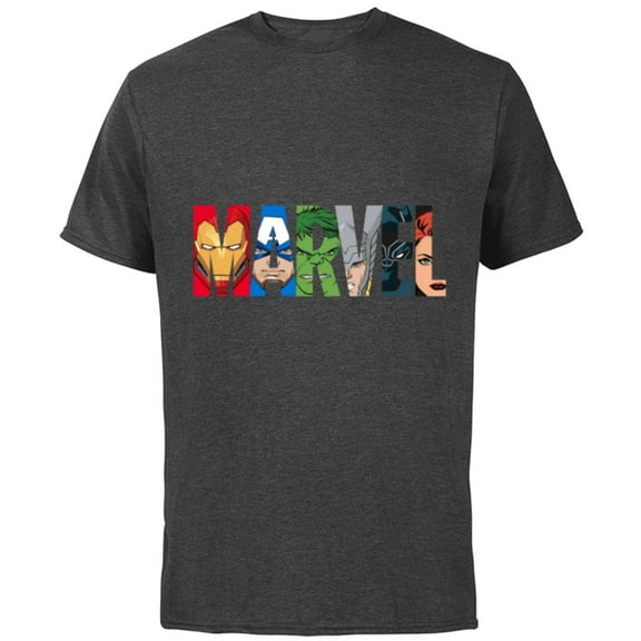 Marvel Logo Avengers Super Heroes - Short Sleeve Cotton T-Shirt for Adults - Customized-Charcoal