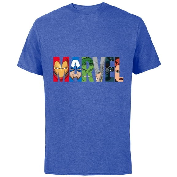 Marvel Logo Avengers Super Heroes - Short Sleeve Cotton T-Shirt for Adults - Customized-Royal Heather