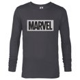 thumbnail image 1 of Marvel Logo Black White and Gray - Long Sleeve T-Shirt for Men - Customized-Charcoal Heather, 1 of 5