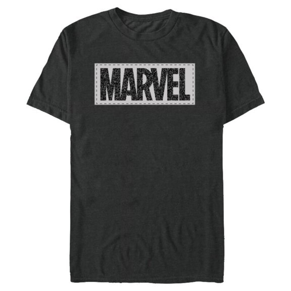 Marvel Logo Black White and Gray - Short Sleeve Blended T-Shirt for Adults - Customized-Dark Heather